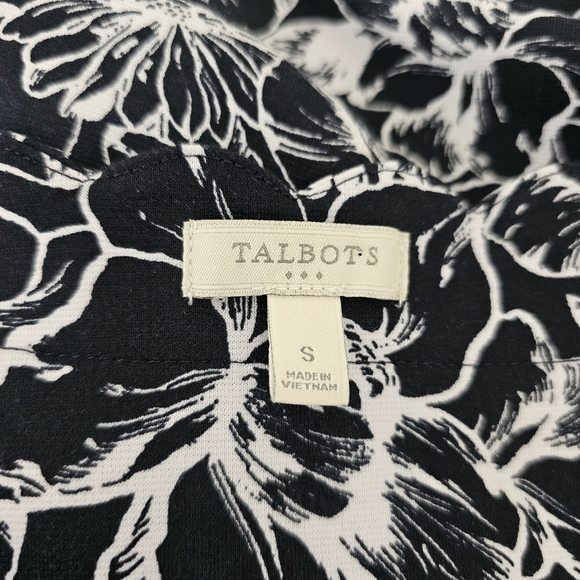 Talbots sleeveless navy white floral dress size Small - Picture 7 of 7